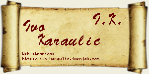 Ivo Karaulić vizit kartica